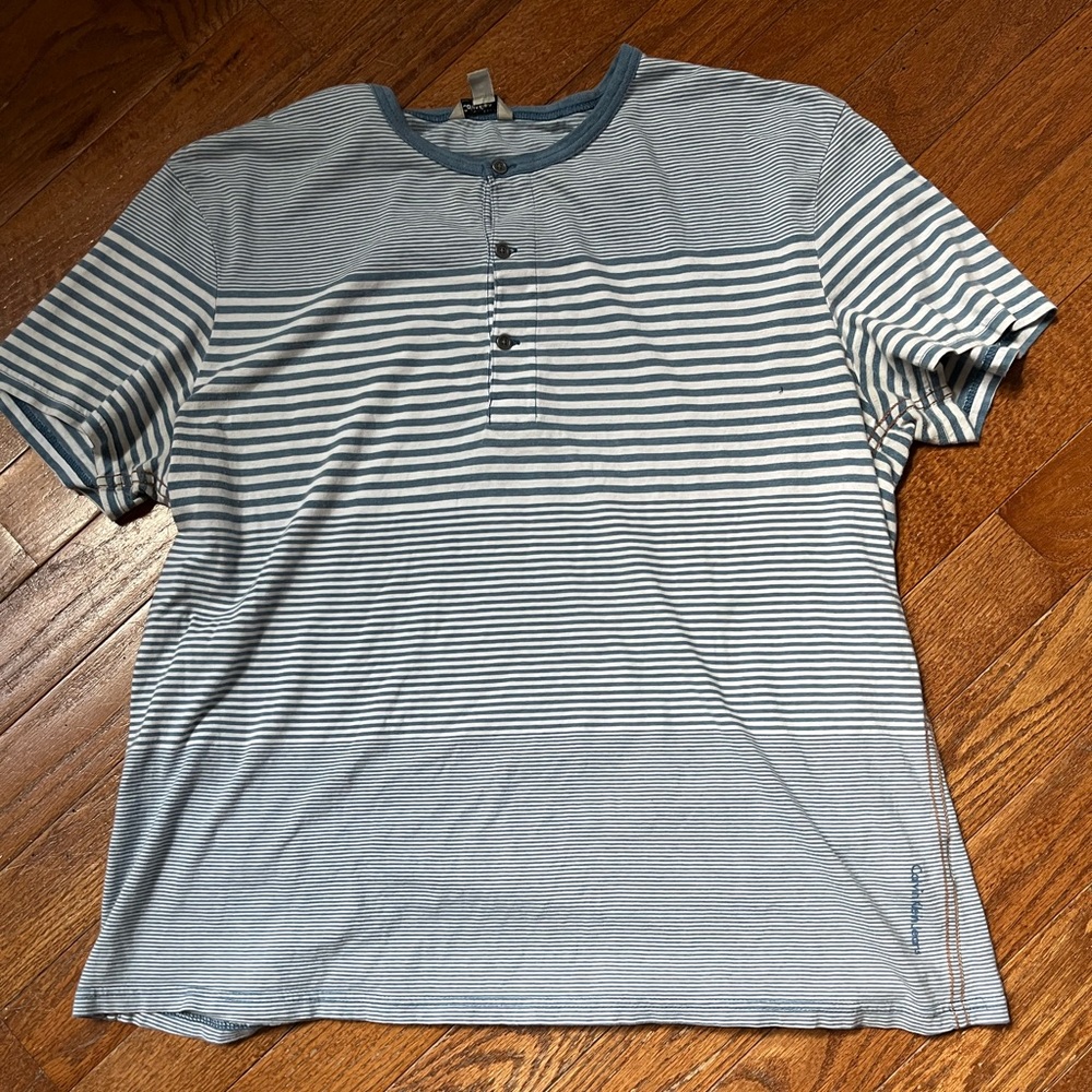 Calvin Klein Men's Striped Blue Shirt, XXL